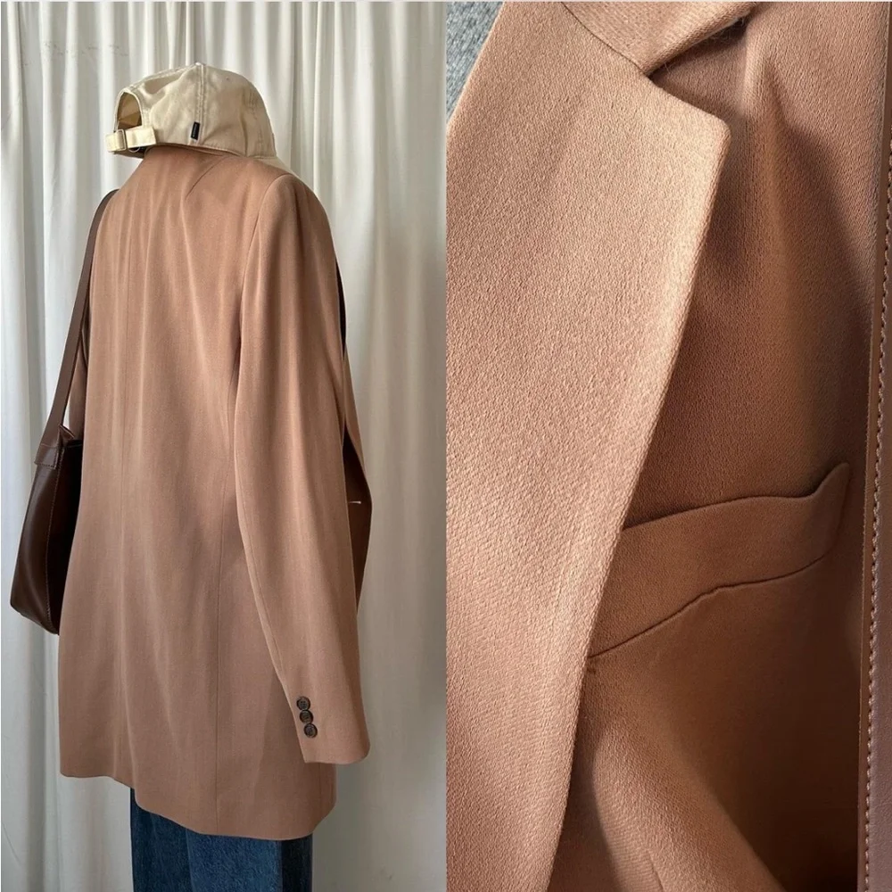 DKNY Vintage 1990s tan pure wool blazer 12. - Picture 5 of 8